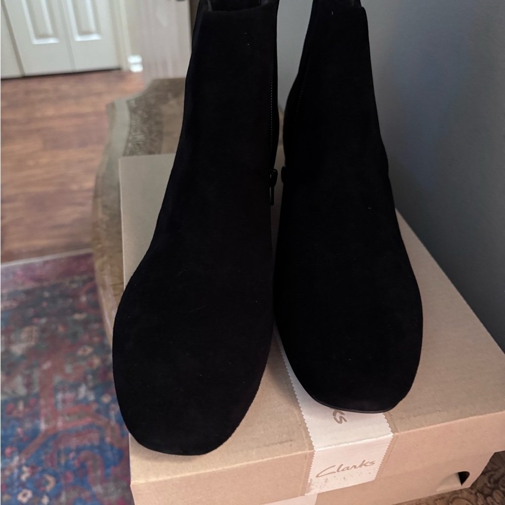 Clarks Women's Black Ankle Boots NIB. Never worn.